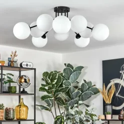 Gastor Plafonnier, Boule lumineuse 83 cm Blanc, 10 lumières
