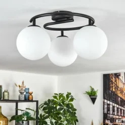 Gastor Plafonnier, Boule lumineuse Blanc, 3 lumières