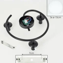 Gastor Plafonnier, Boule lumineuse Blanc, 3 lumières