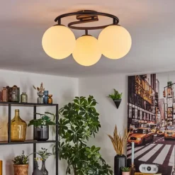 Gastor Plafonnier, Boule lumineuse Blanc, 3 lumières
