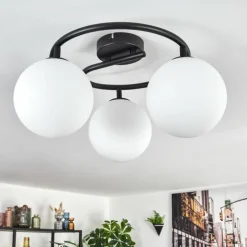 Gastor Plafonnier, Boule lumineuse Blanc, 3 lumières