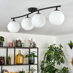 Gastor Plafonnier, Boule lumineuse Blanc, 4 lumières