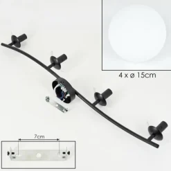 Gastor Plafonnier, Boule lumineuse Blanc, 4 lumières