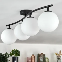 Gastor Plafonnier, Boule lumineuse Blanc, 4 lumières