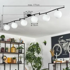 Gastor Plafonnier, Boule lumineuse Blanc, 6 lumières