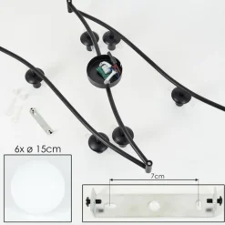 Gastor Plafonnier, Boule lumineuse Blanc, 6 lumières