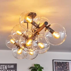 Gastor Plafonnier, Boule lumineuse Clair, 10 lumières