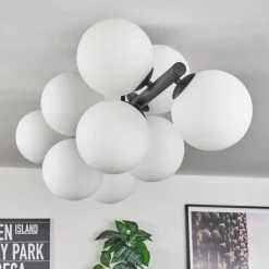 Gastor Plafonnier, Boule lumineuse Blanc, 10 lumières