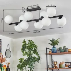 Gastor Plafonnier, Boule lumineuse Blanc, 10 lumières