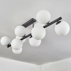 Gastor Plafonnier, Boule lumineuse Blanc, 10 lumières