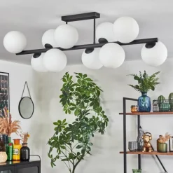 Gastor Plafonnier, Boule lumineuse Blanc, 10 lumières