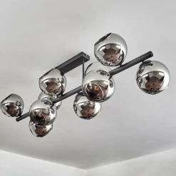 Gastor Plafonnier, Boule lumineuse Chrome, Fumé, 10 lumières