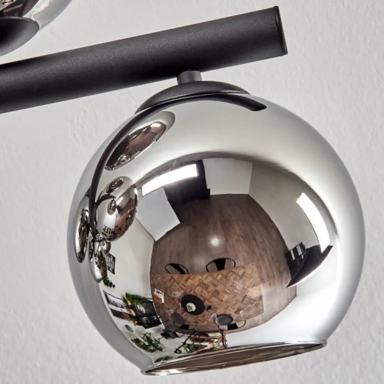 Gastor Plafonnier, Boule lumineuse Chrome, Fumé, 10 lumières