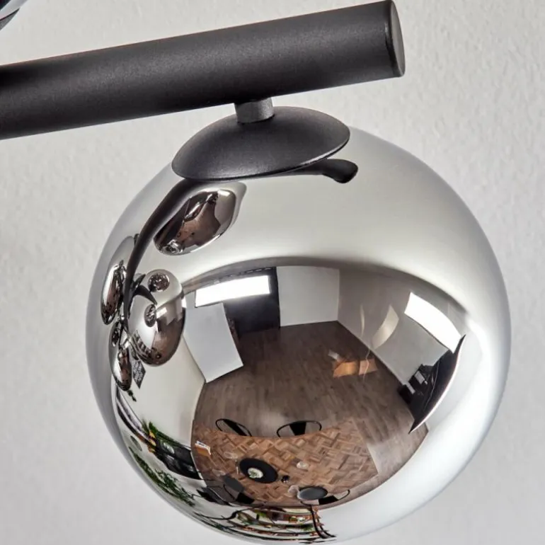 Gastor Plafonnier, Boule lumineuse Chrome, Fumé, 10 lumières