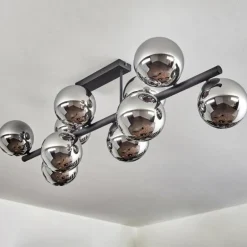 Gastor Plafonnier, Boule lumineuse Chrome, Fumé, 10 lumières