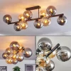 Gastor Plafonnier, Boule lumineuse Ambre, Fumé, 10 lumières