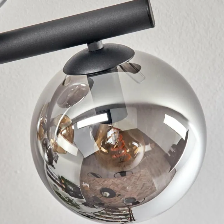 Gastor Plafonnier, Boule lumineuse Ambre, Fumé, 10 lumières