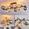 Gastor Plafonnier, Boule lumineuse Ambre, Clair, Fumé, 10 lumières