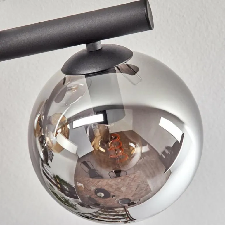 Gastor Plafonnier, Boule lumineuse Ambre, Clair, Fumé, 10 lumières
