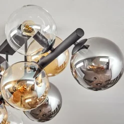 Gastor Plafonnier, Boule lumineuse Ambre, Clair, Fumé, 10 lumières