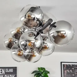 Gastor Plafonnier, Boule lumineuse Clair, Fumé, 10 lumières