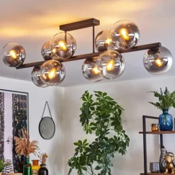 Gastor Plafonnier, Boule lumineuse Clair, Fumé, 10 lumières