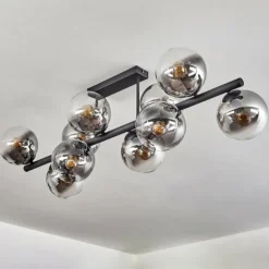 Gastor Plafonnier, Boule lumineuse Clair, Fumé, 10 lumières