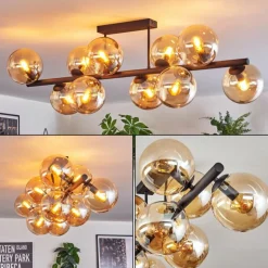 Gastor Plafonnier, Boule lumineuse Ambre, 10 lumières