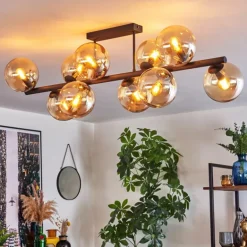 Gastor Plafonnier, Boule lumineuse Ambre, 10 lumières