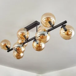 Gastor Plafonnier, Boule lumineuse Ambre, 10 lumières