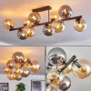 Gastor Plafonnier, Boule lumineuse Ambre, Fumé, 10 lumières