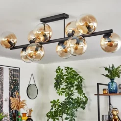 Gastor Plafonnier, Boule lumineuse Ambre, Clair, 10 lumières
