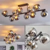 Gastor Plafonnier, Boule lumineuse Chrome, Clair, Fumé, 10 lumières