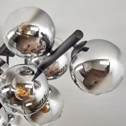 Gastor Plafonnier, Boule lumineuse Chrome, Clair, Fumé, 10 lumières