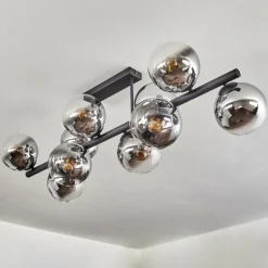 Gastor Plafonnier, Boule lumineuse Chrome, Clair, Fumé, 10 lumières