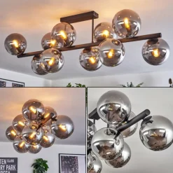 Gastor Plafonnier, Boule lumineuse Fumé, 10 lumières