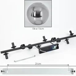 Gastor Plafonnier, Boule lumineuse Fumé, 10 lumières