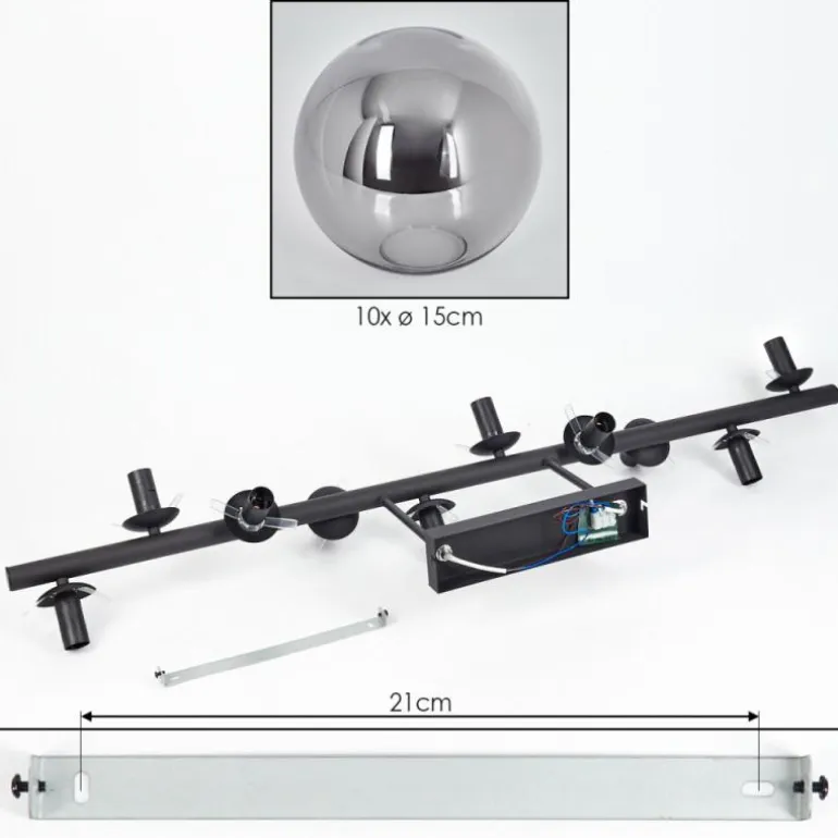 Gastor Plafonnier, Boule lumineuse Fumé, 10 lumières