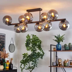 Gastor Plafonnier, Boule lumineuse Fumé, 10 lumières