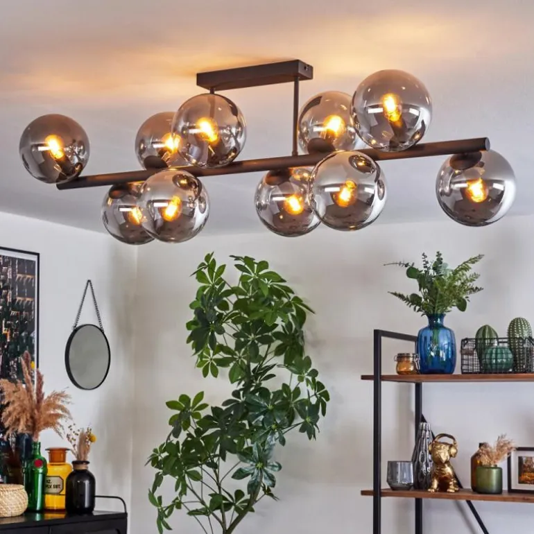 Gastor Plafonnier, Boule lumineuse Fumé, 10 lumières