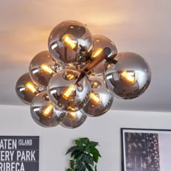Gastor Plafonnier, Boule lumineuse Fumé, 10 lumières