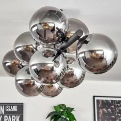 Gastor Plafonnier, Boule lumineuse Fumé, 10 lumières