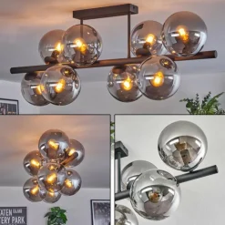 Gastor Plafonnier, Boule lumineuse Fumé, 8 lumières