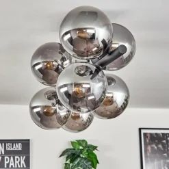 Gastor Plafonnier, Boule lumineuse Fumé, 8 lumières