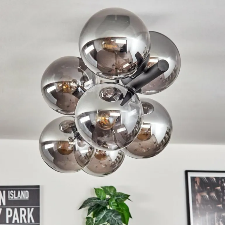 Gastor Plafonnier, Boule lumineuse Fumé, 8 lumières