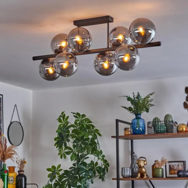 Gastor Plafonnier, Boule lumineuse Fumé, 8 lumières
