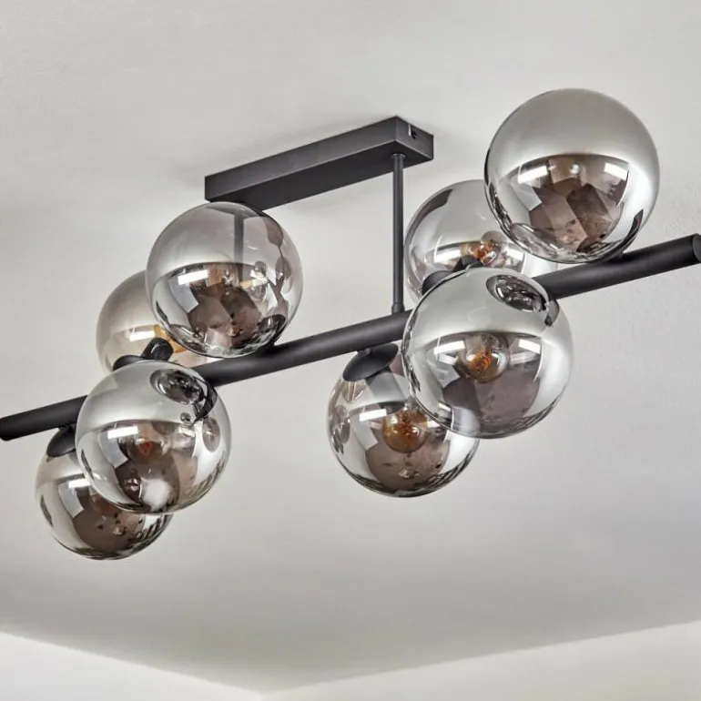 Gastor Plafonnier, Boule lumineuse Fumé, 8 lumières