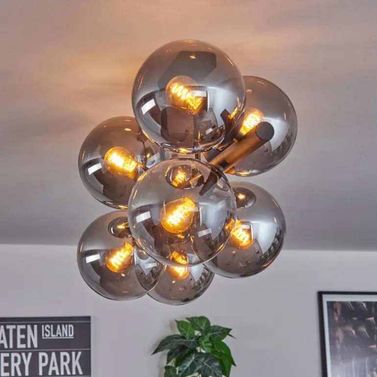 Gastor Plafonnier, Boule lumineuse Fumé, 8 lumières