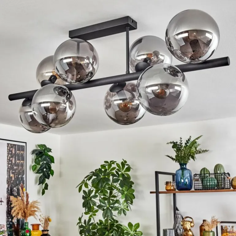 Gastor Plafonnier, Boule lumineuse Fumé, 8 lumières
