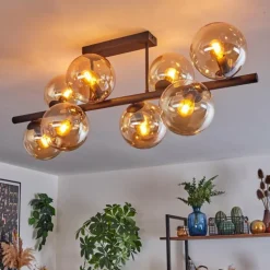 Gastor Plafonnier, Boule lumineuse Ambre, 8 lumières